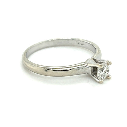 .23 CT Solitaire Diamond Engagement Ring 14K White Gold Size 6