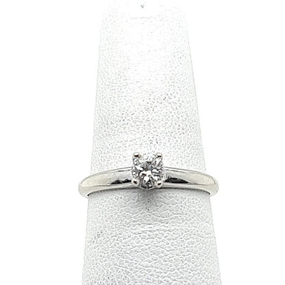 .23 CT Solitaire Diamond Engagement Ring 14K White Gold Size 6