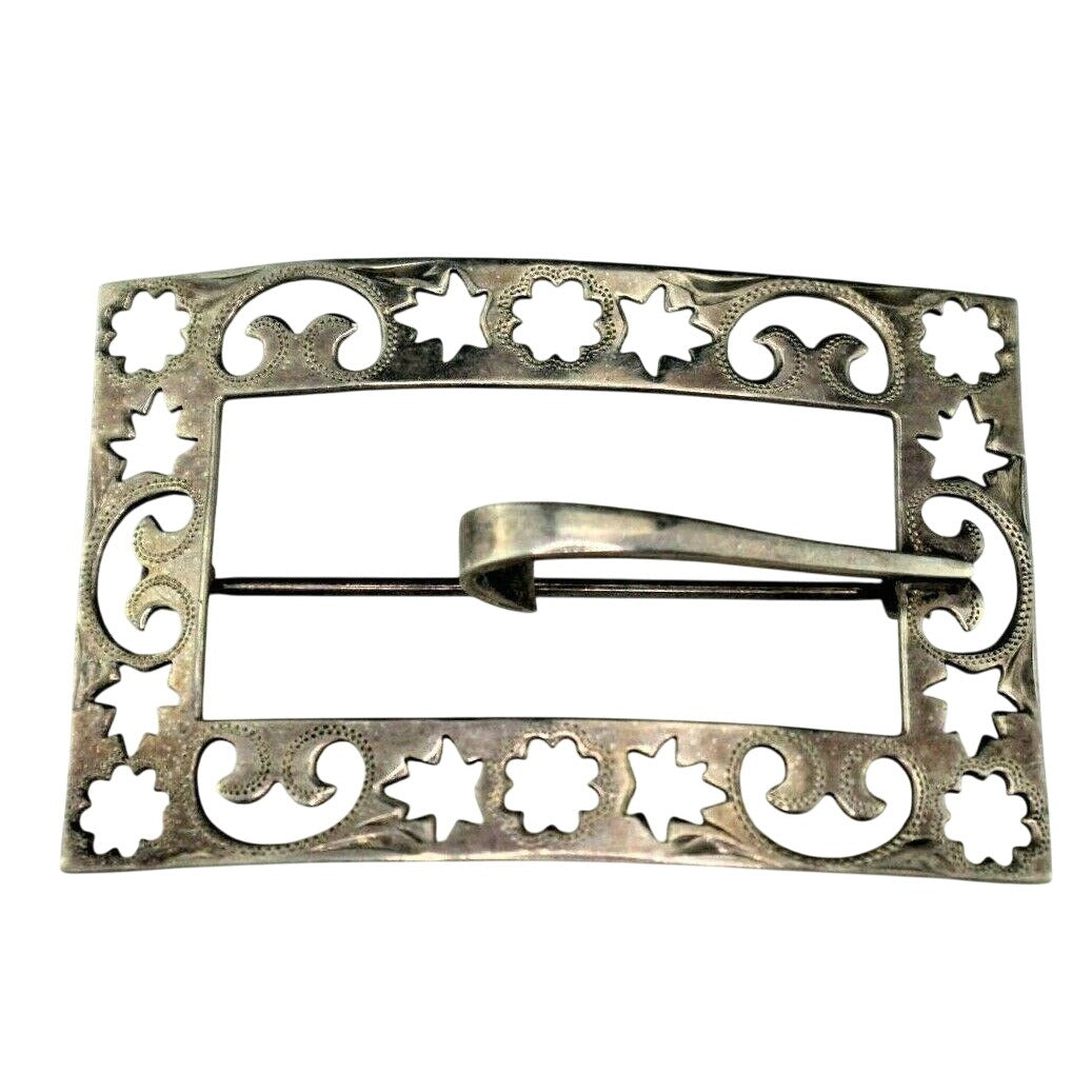 Vintage Sterling Silver Buckle Pin 12.3g