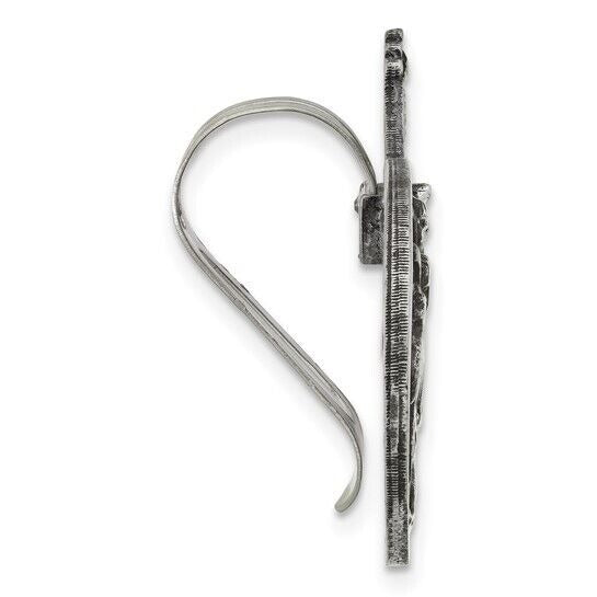 Silver-tone St. Christopher and Our Lady of the Highway Visor Clip