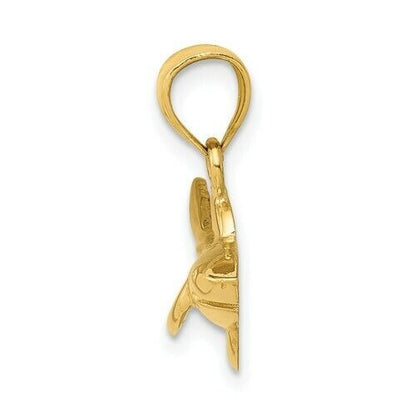 14K Yellow Gold Shark Pendant Charm