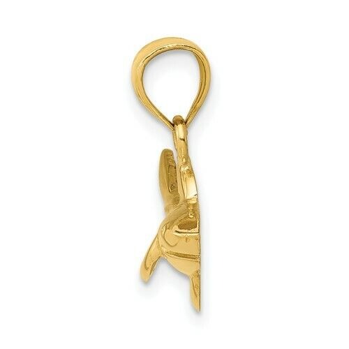 14K Yellow Gold Shark Pendant Charm