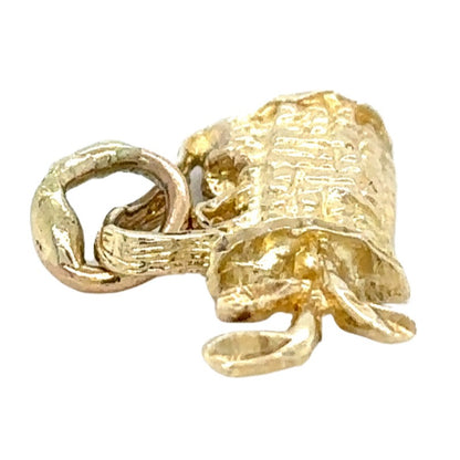 10k Yellow Gold Golf Club Bag Pendant Charm 1.6g