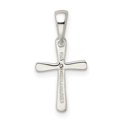 Sterling Silver 925 Cross Pendant Cubic Zirconia Center