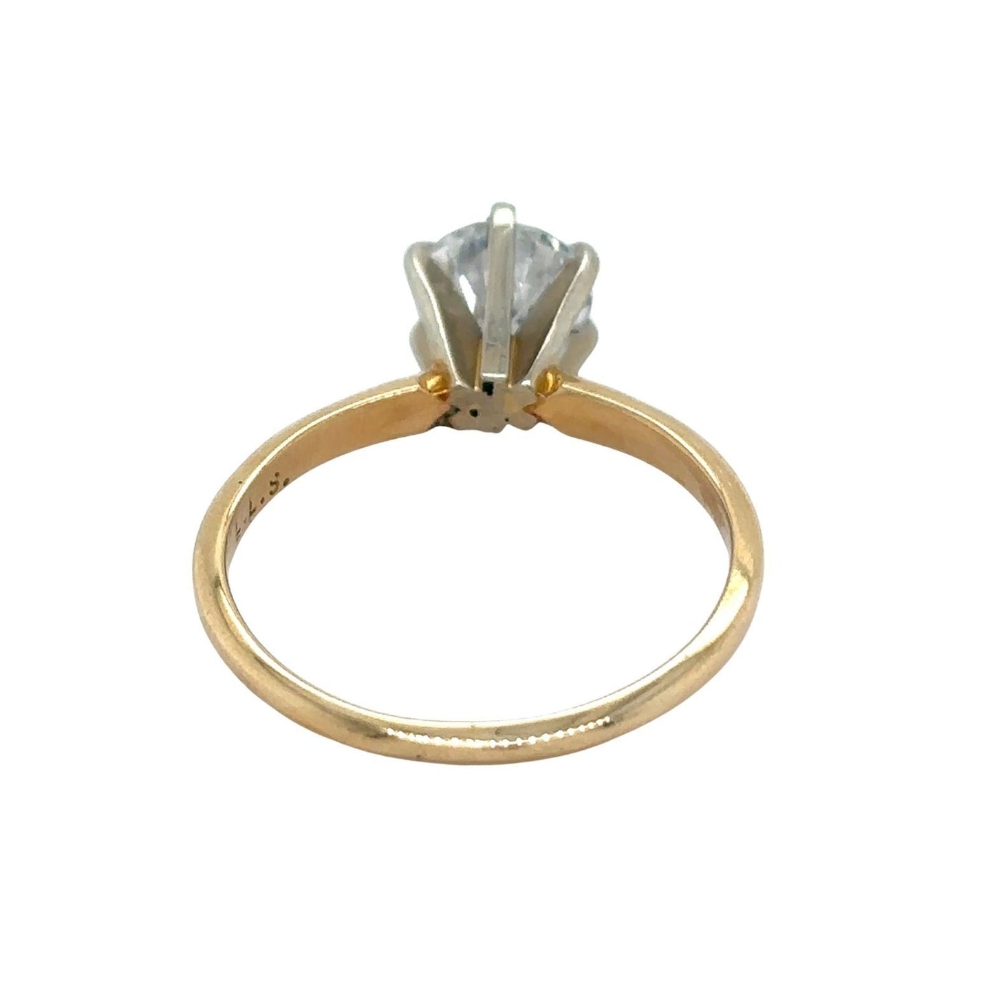 14k Yellow Gold 0.98 ctw Diamond Solitaire Size 5.75 Engagement Ring 2.0g