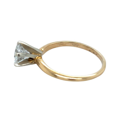14k Yellow Gold 0.98 ctw Diamond Solitaire Size 5.75 Engagement Ring 2.0g