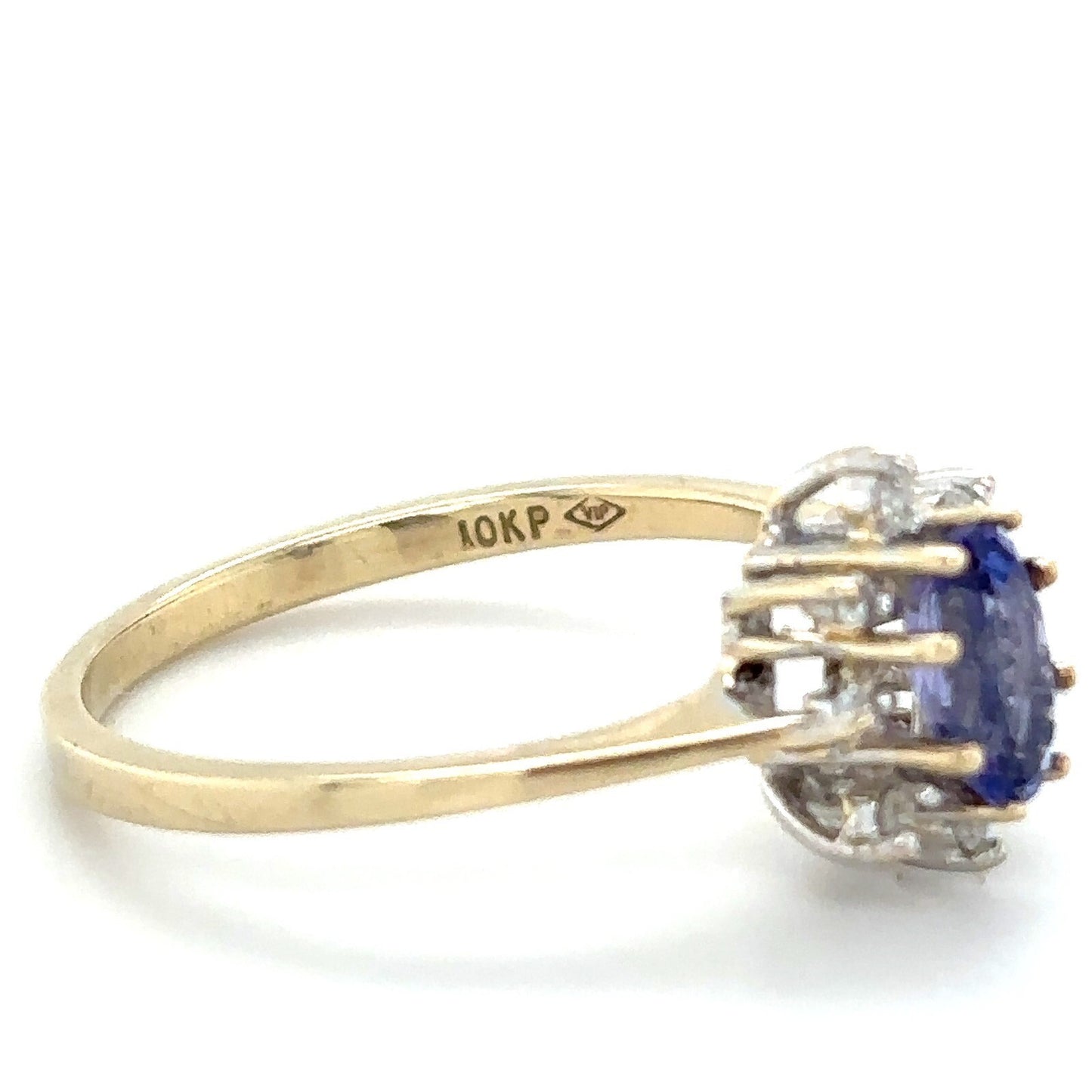 1/2ct Tanzanite & 1/20ct Diamond 14K Yellow Gold Ring 1.6g Size 6.25