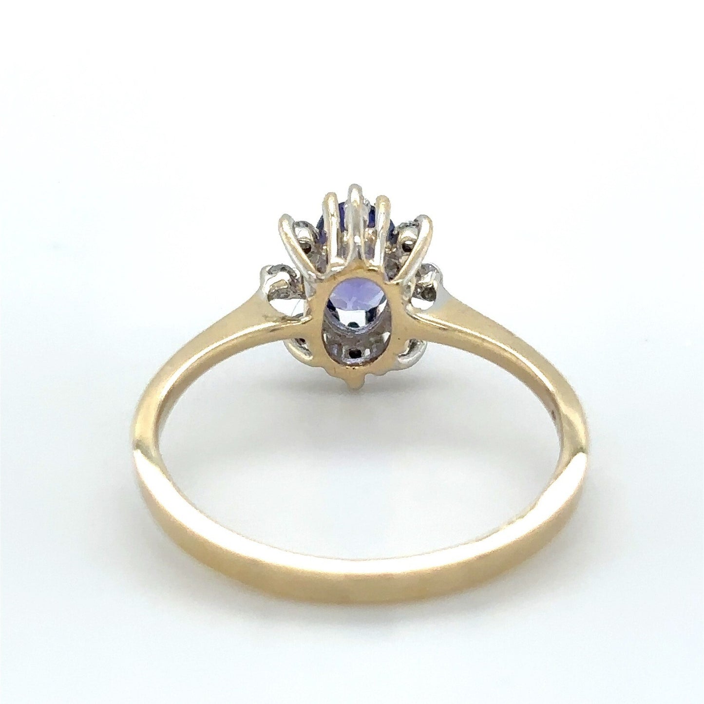1/2ct Tanzanite & 1/20ct Diamond 14K Yellow Gold Ring 1.6g Size 6.25