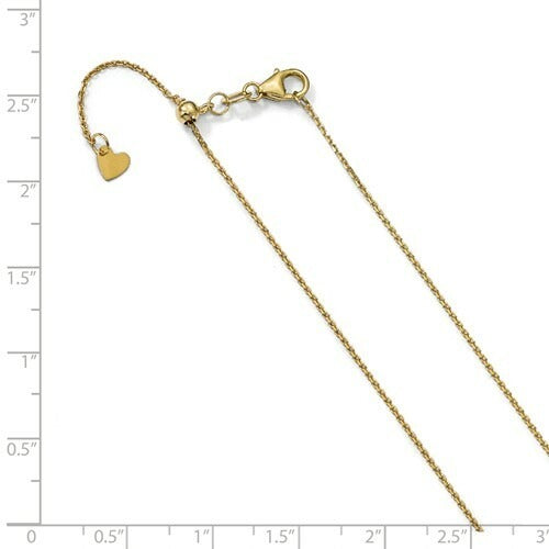 Leslie's 10K Yellow Gold Adjustable .55mm Baby Box 22 inches Chain Necklace