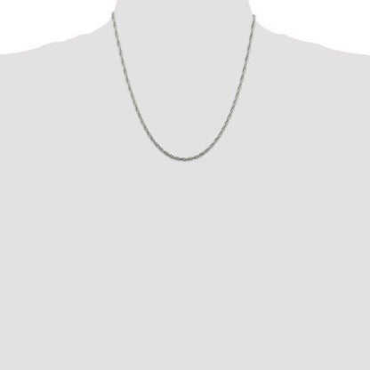 Sterling Silver 2.5 mm Loose Rope 20  Inch Chain