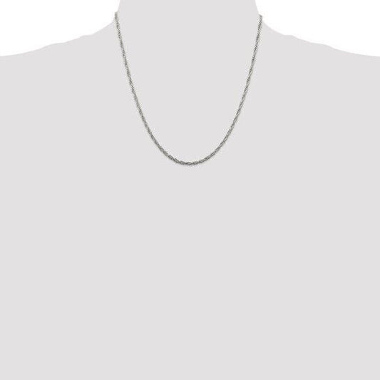 Sterling Silver 2.5 mm Loose Rope 20  Inch Chain