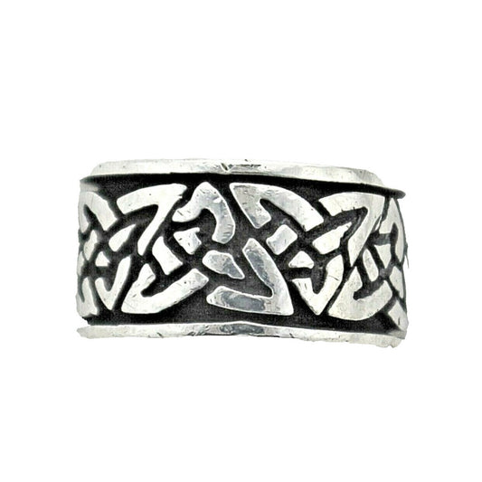 Sterling Silver Celtic Knot Band Ring 8.5g Size 5.25