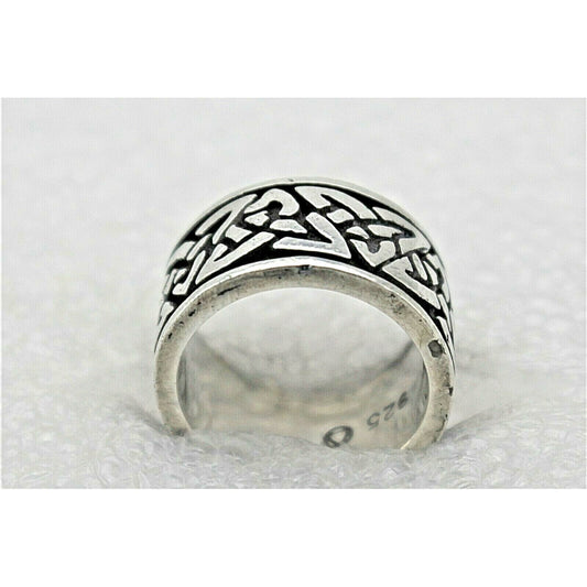 Sterling Silver Celtic Knot Band Ring 8.5g Size 5.25