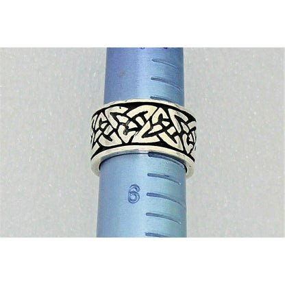 Sterling Silver Celtic Knot Band Ring 8.5g Size 5.25