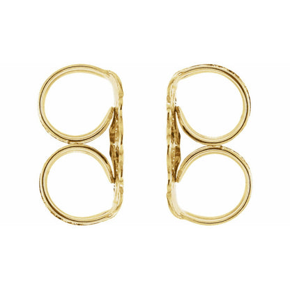 Real set of 2 14K Yellow Gold Ultra-Lightweight Friction Earring Back 4.2 mm