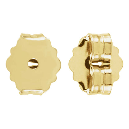 Real set of 2 14K Yellow Gold Ultra-Lightweight Friction Earring Back 4.2 mm