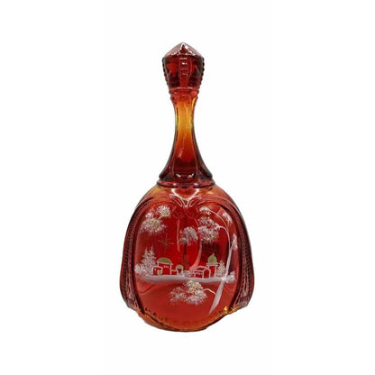 Fenton 2010 Christmas Ruby "Bethlehem" Bell Hand painted #7566 RQ