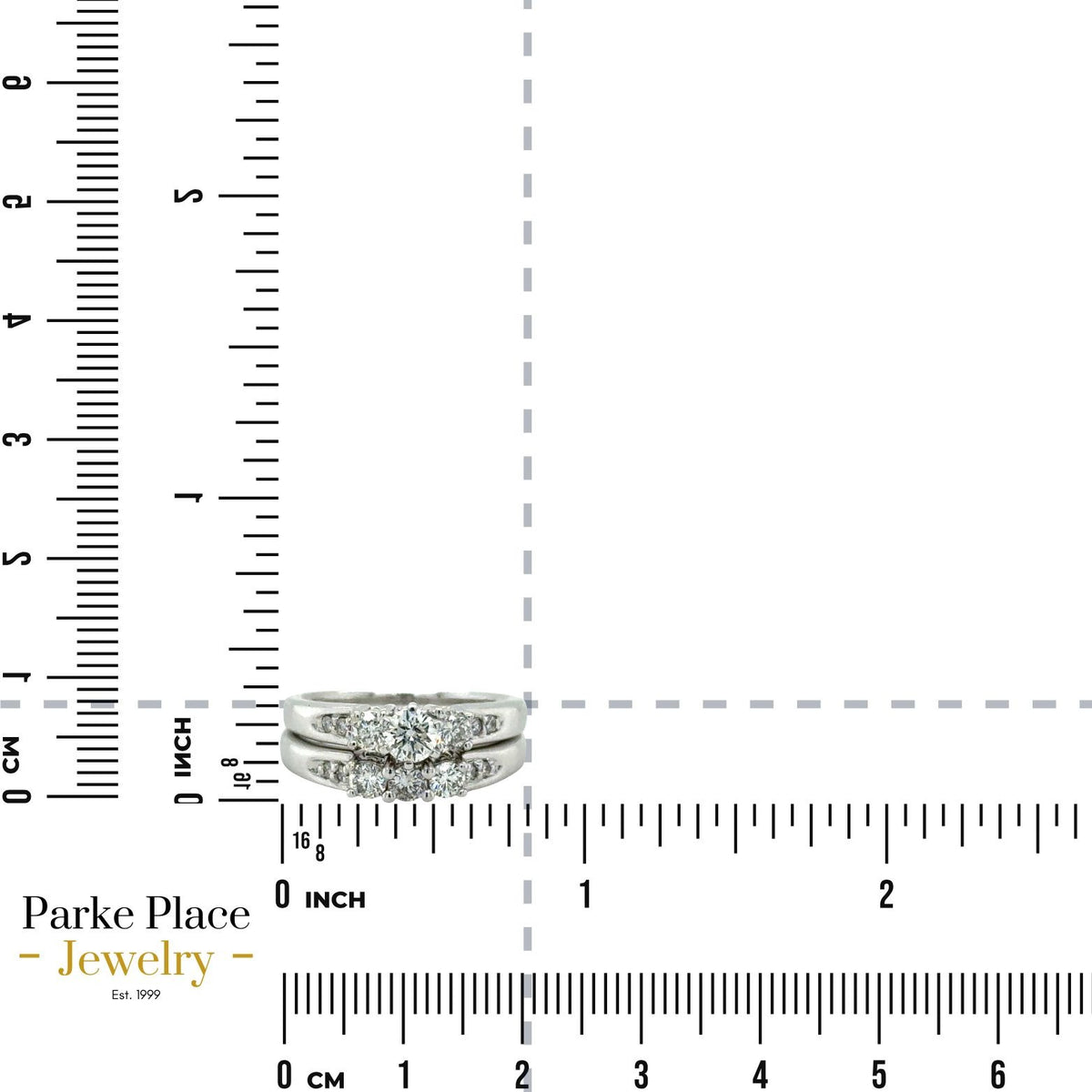 3/4ctw Diamond 14k White Gold Bridal Wedding Ring Set 8.1g Size 7