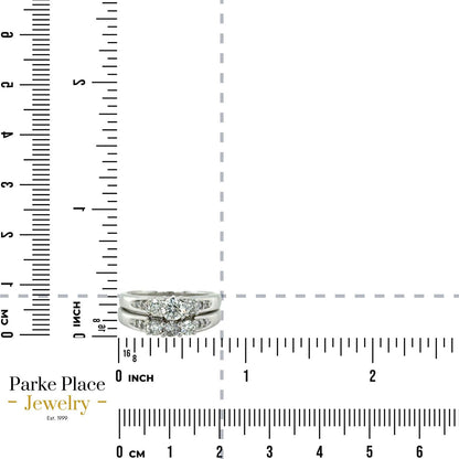 3/4ctw Diamond 14k White Gold Bridal Wedding Ring Set 8.1g Size 7