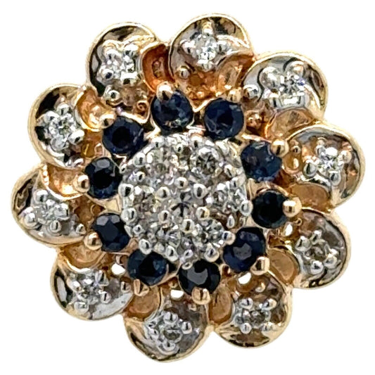 10k Yellow Gold 2/5ctw Diamond & Sapphire Bracelet Slide 4.1g
