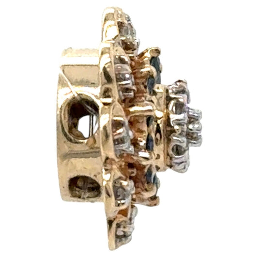 10k Yellow Gold 2/5ctw Diamond & Sapphire Bracelet Slide 4.1g