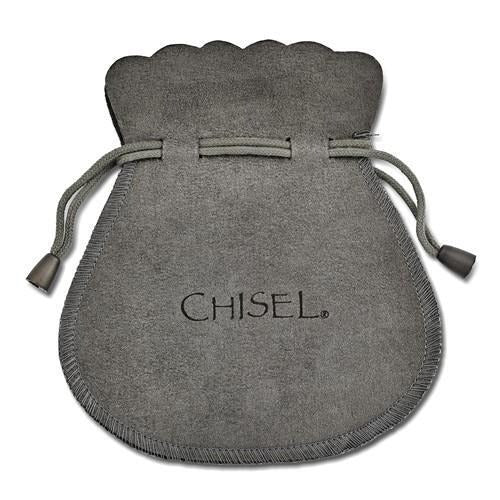 Chisel Blue CZ December Birthstone Post Earrings Stainless Steel Polished