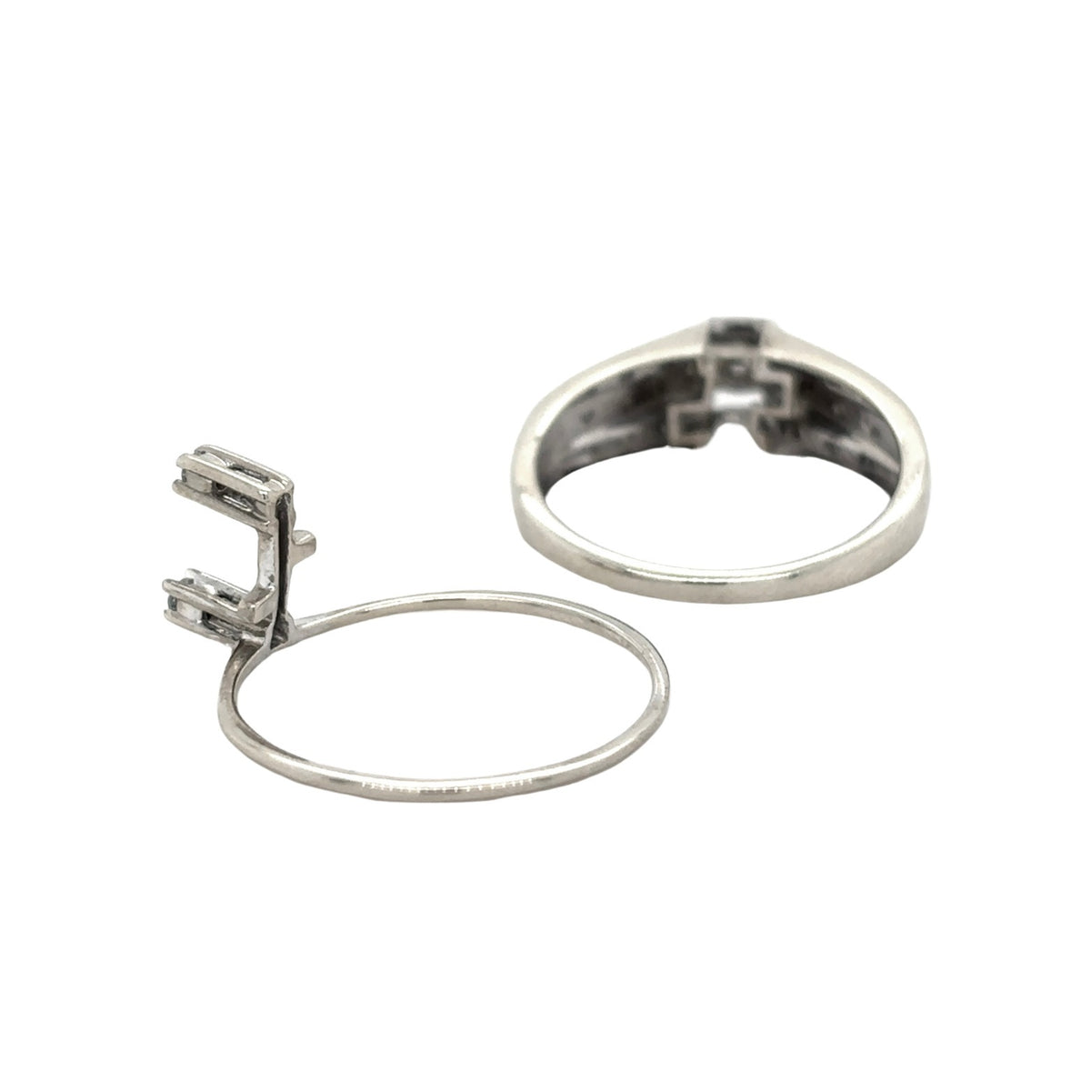 1/3ctw Diamond Bridal 10k White Gold Size 7 Wedding Ring Set 3.9g
