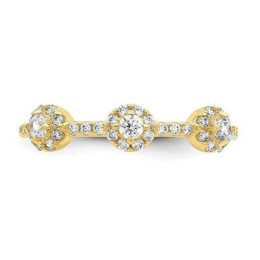 10K Yellow Gold CZ Cluster Ring Size 7