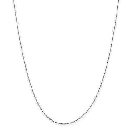 Leslies 14K White Gold .5mm Baby Box Chain Necklace With Lobster Clasp 18 Inches