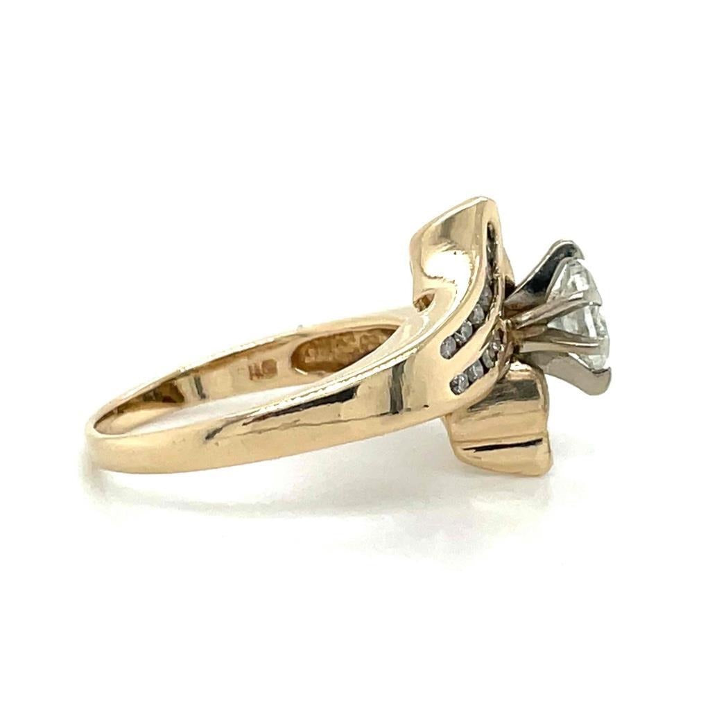1/2 Ctw Diamond Solitaire & Accent Ring 14k Yellow Gold 4.9g Size 6
