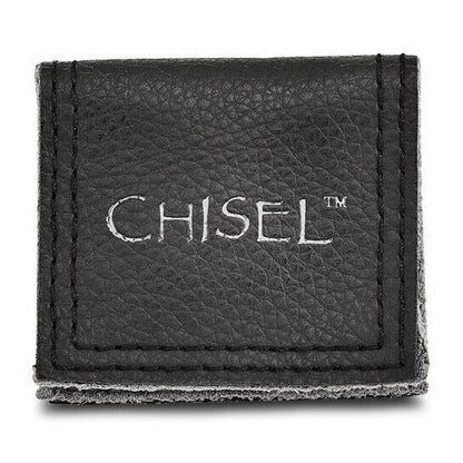 Chisel Titanium Cubic Zirconia Grooved Wedding Band Ring Size 8.5