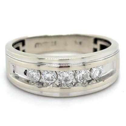 10k White Gold 1/2ct Diamond Band Ring 3.7g Size 8.25
