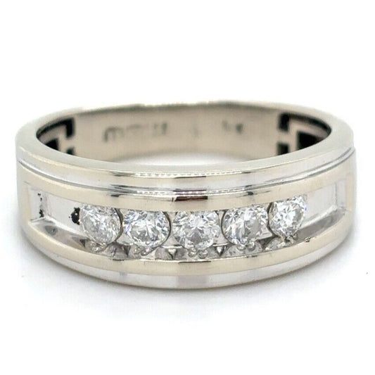 10k White Gold 1/2ct Diamond Band Ring 3.7g Size 8.25