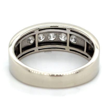 10k White Gold 1/2ct Diamond Band Ring 3.7g Size 8.25
