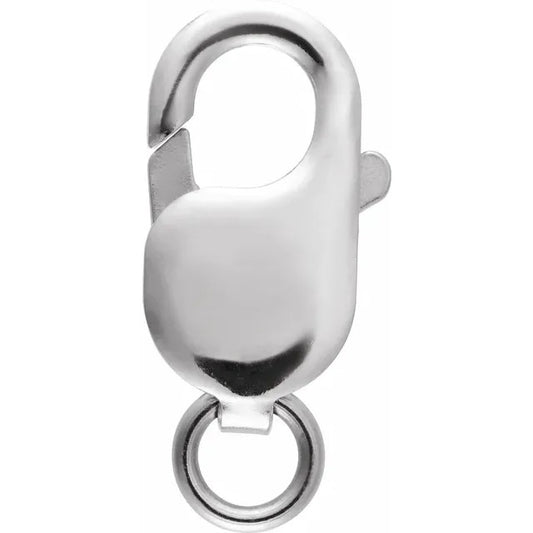 Sterling Silver 18.2x9 Mm Standard Weight Lobster Clasp With Ring
