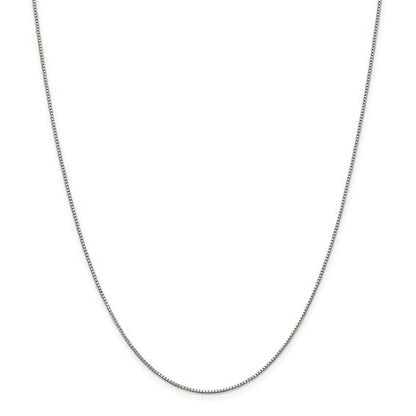 Sterling Silver Rhodium-plated .9mm Box 18 inch Chain + 2 inch extention