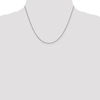 Sterling Silver Rhodium-plated .9mm Box 18 inch Chain + 2 inch extention