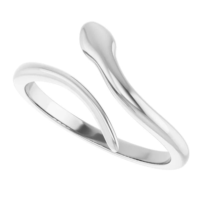 Sterling Silver Snake Wrap Minimalist Sculptural Bypass Ring