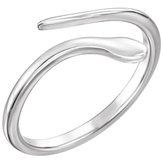 Sterling Silver Snake Wrap Minimalist Sculptural Bypass Ring