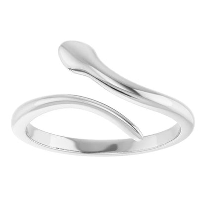 Sterling Silver Snake Wrap Minimalist Sculptural Bypass Ring
