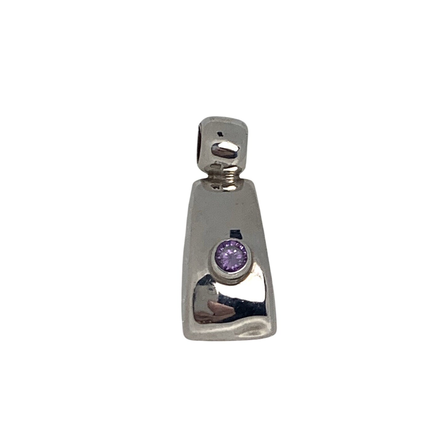 Amethyst Purple Cubic Zirconia Pendant .925 Sterling Silver 8.7g