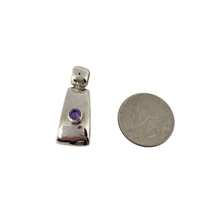Amethyst Purple Cubic Zirconia Pendant .925 Sterling Silver 8.7g