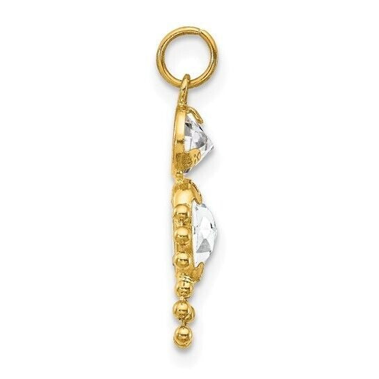 10k Yellow Gold Cubic Zirconia and April Boy Birthstone Charm Pendant