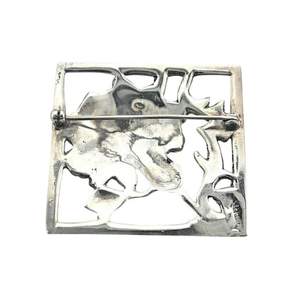 Vintage Square Flower Pin .925 Sterling Silver 15.9g