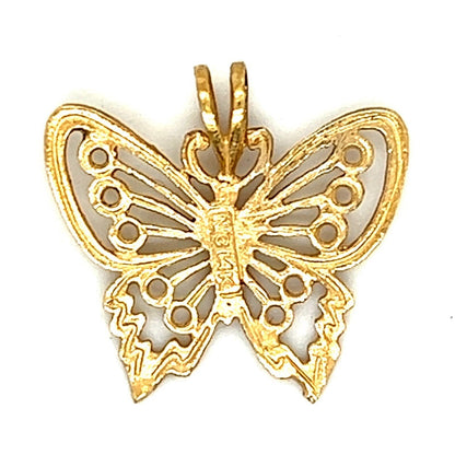Filigree Butterfly Pendant 14k Yellow Gold 1.1g