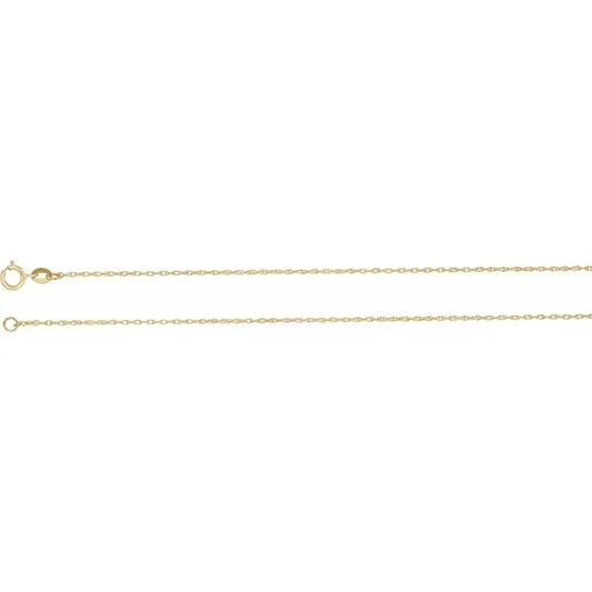 14K Yellow Gold-Filled 1mm Rope Chain Necklace Spring Ring Clasp 18"