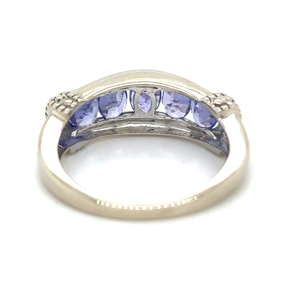 Tanzanite & Diamond 14k White Gold Ring 2.1g Size 4.25