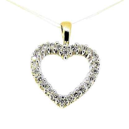 1/3 ct Diamond Heart Pendant 14k Yellow Gold 1.4g