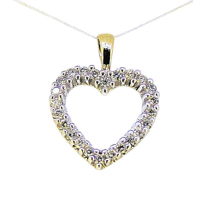 1/3 ct Diamond Heart Pendant 14k Yellow Gold 1.4g