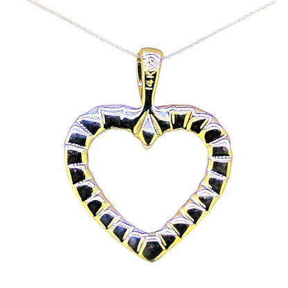 1/3 ct Diamond Heart Pendant 14k Yellow Gold 1.4g